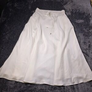 Ralph Lauren Purple Label Abberton Silk Shantung Skirt Size 10 White $2790
